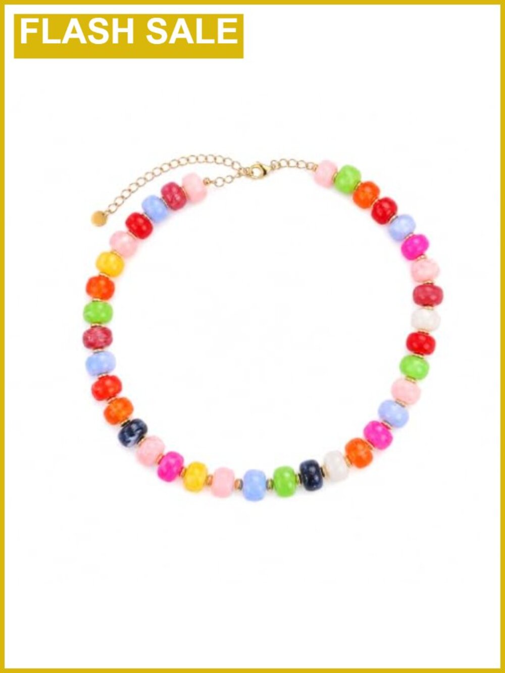 Chunky Acrylic Bead Collar Necklace Adjustable Choker Women Statement
